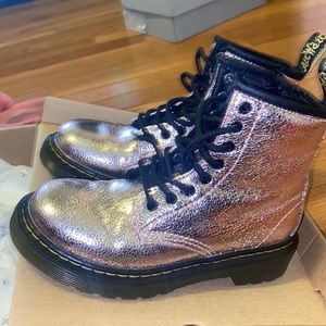 Girls pink glitter / rose gold colored dr martens - size 13